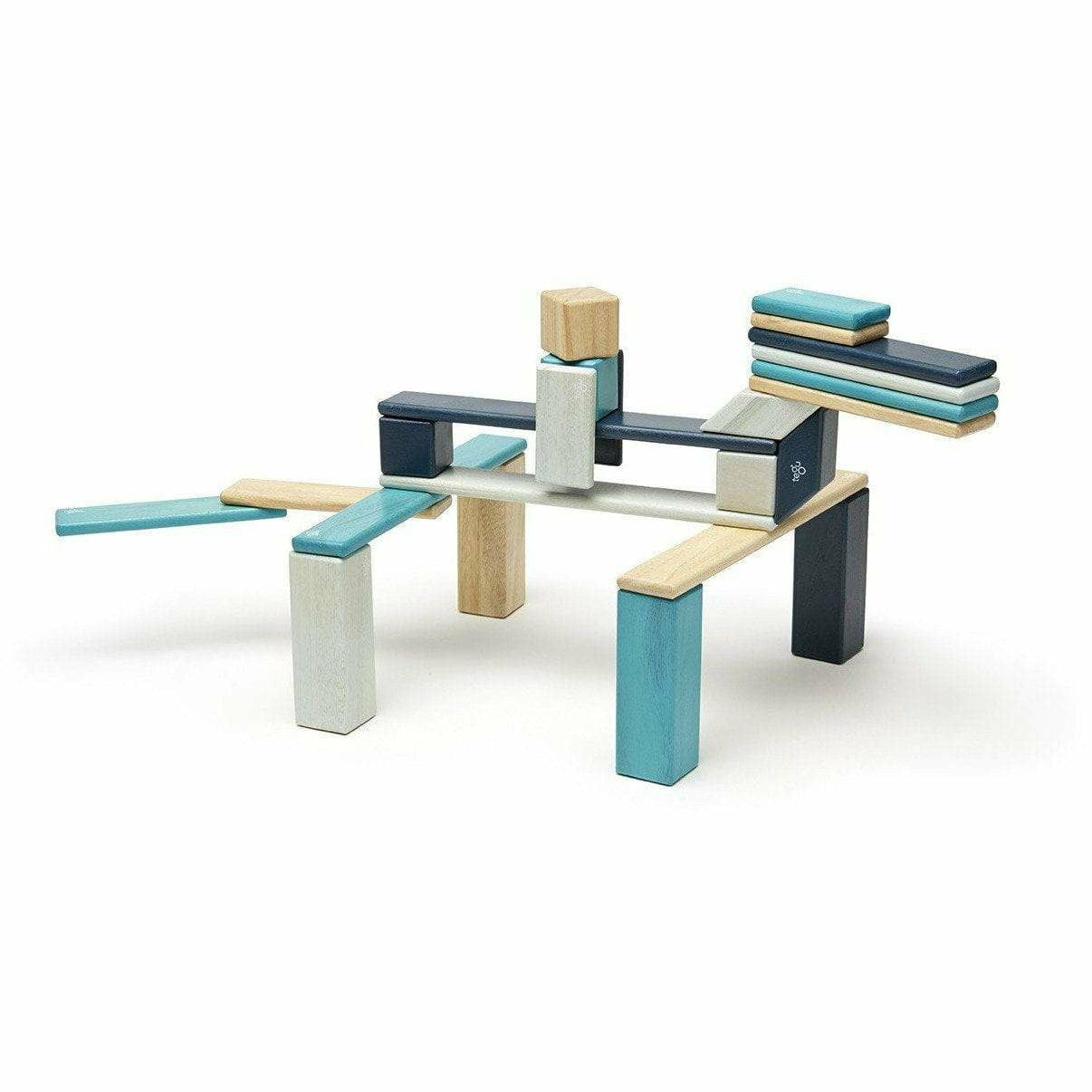 Tegu 24 Piece Magnetic Wooden Block Set: Blues