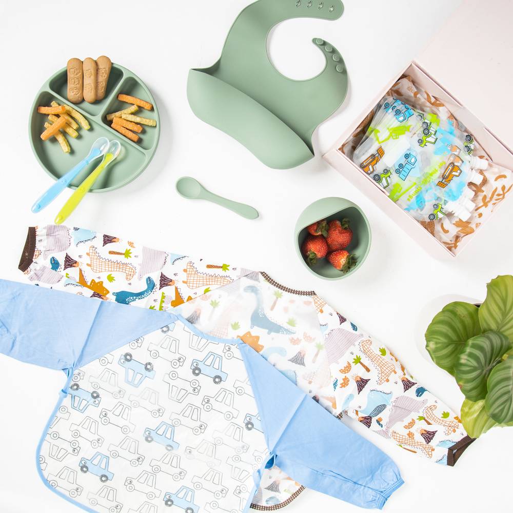 Baby Long Sleeve Apron Smock Bib Over The Rainbow