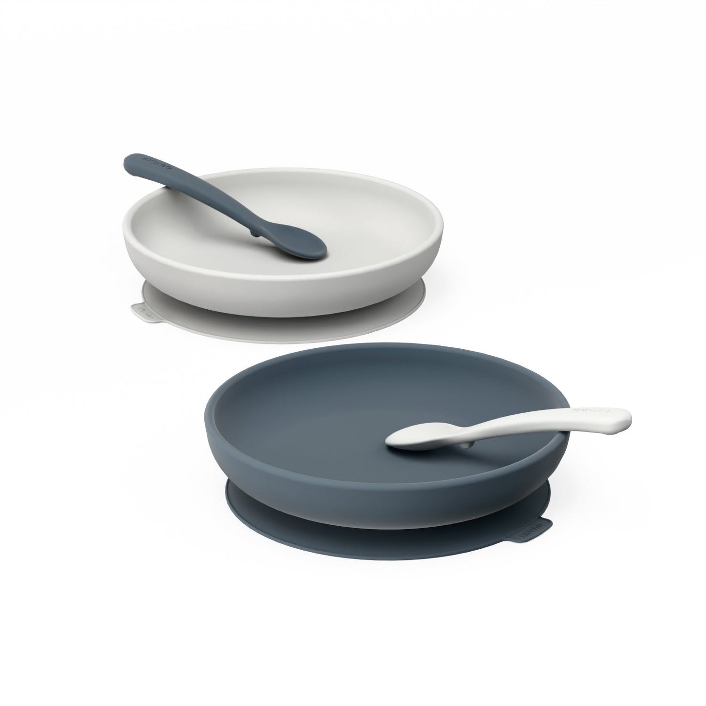 Silicone Suction Baby Plate Set - Cloud / Storm