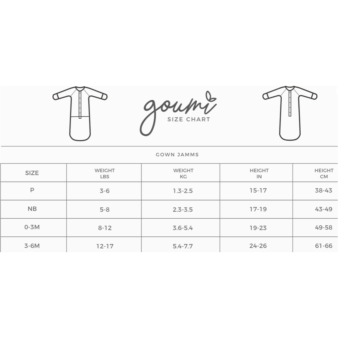 Goumi Gowns Preemie