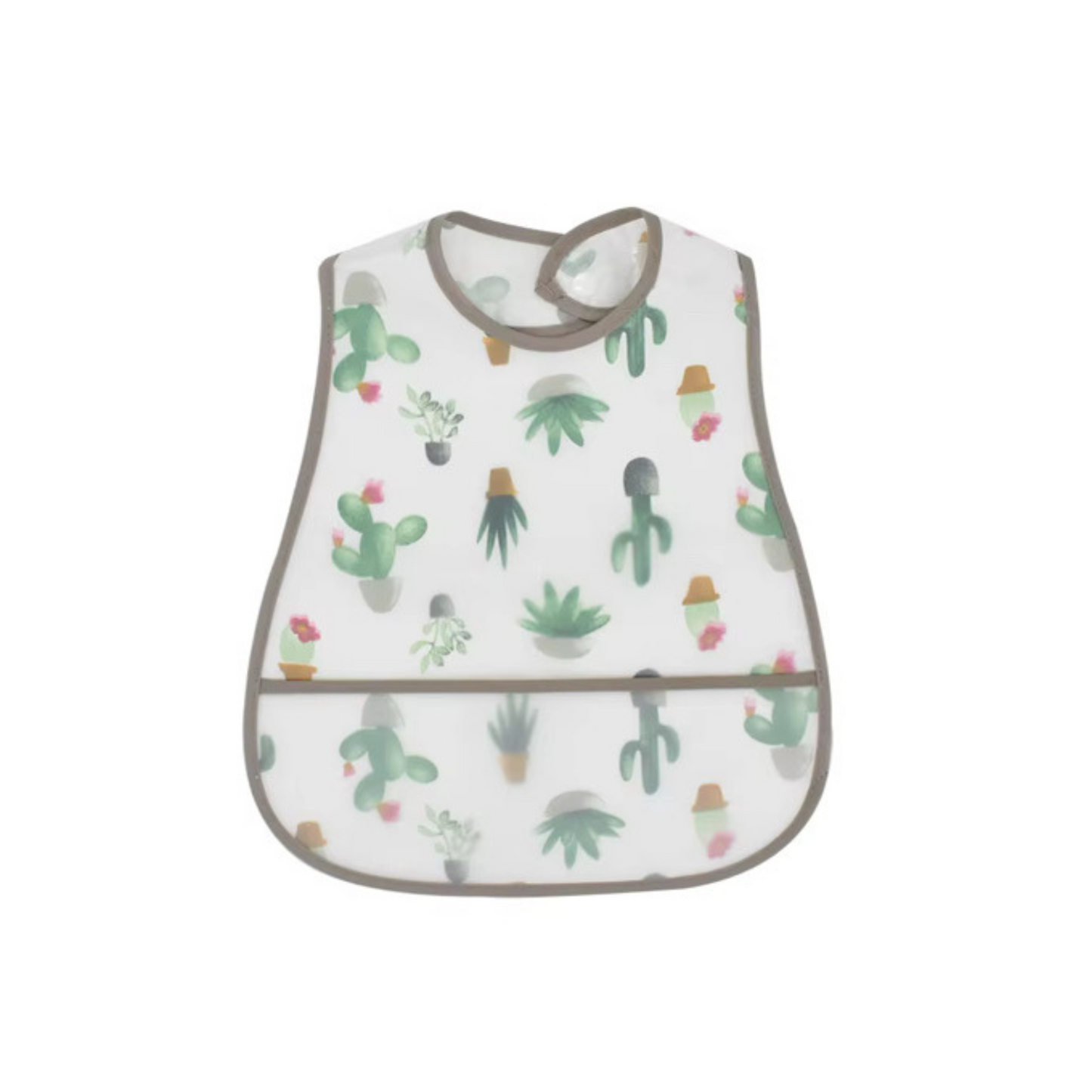 Little Cactus Short-Sleeve Waterproof Smock Bib