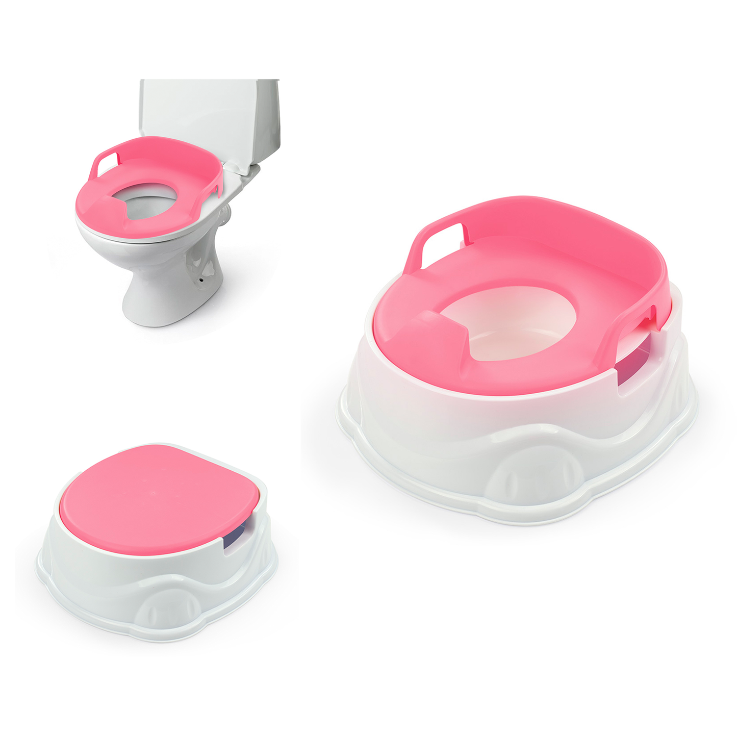 Dolu Kids 3 in 1 Potty, Toilet Seat and Step Stool - Pink (18+ Months)