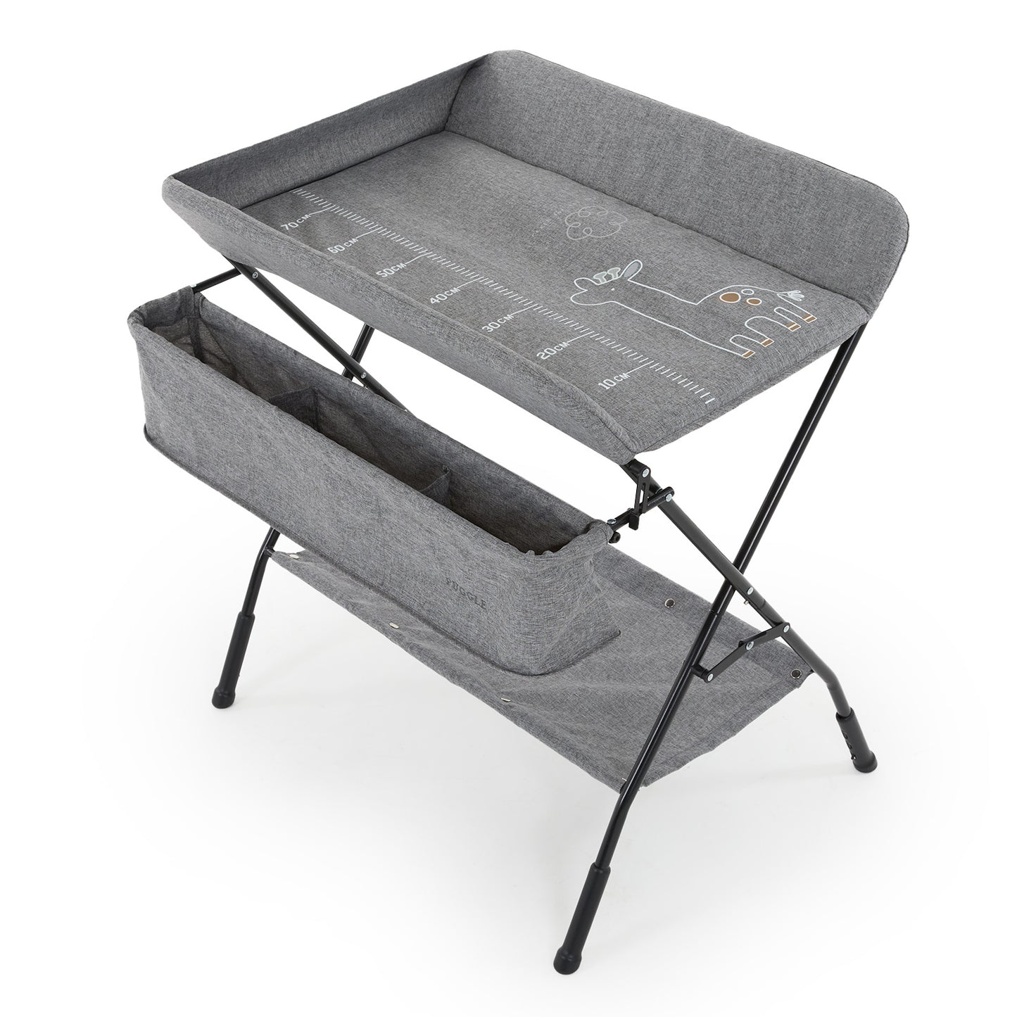 Puggle Folding Changing Station with Storage - Melange Grey