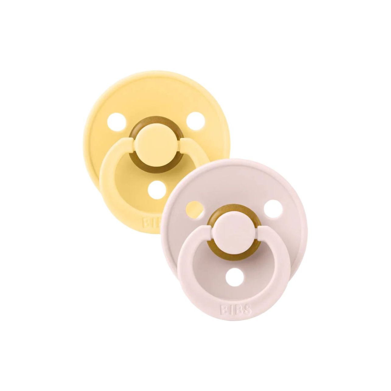 BIBS USA Colour Pacifier 2 Pack- Pale Butter/ Petal