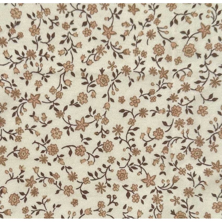 Colored Organics Indy Kimono Gown -Primrose Floral / Chestnut + Taupe