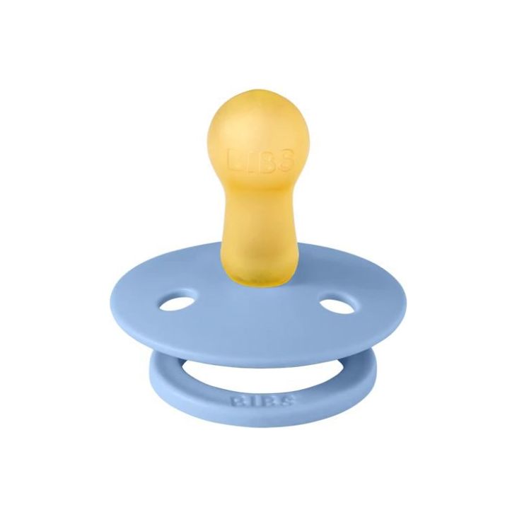 BIBS USA- Natural Rubber Pacifier 2 Pack - Sky Blue/Steel Blue