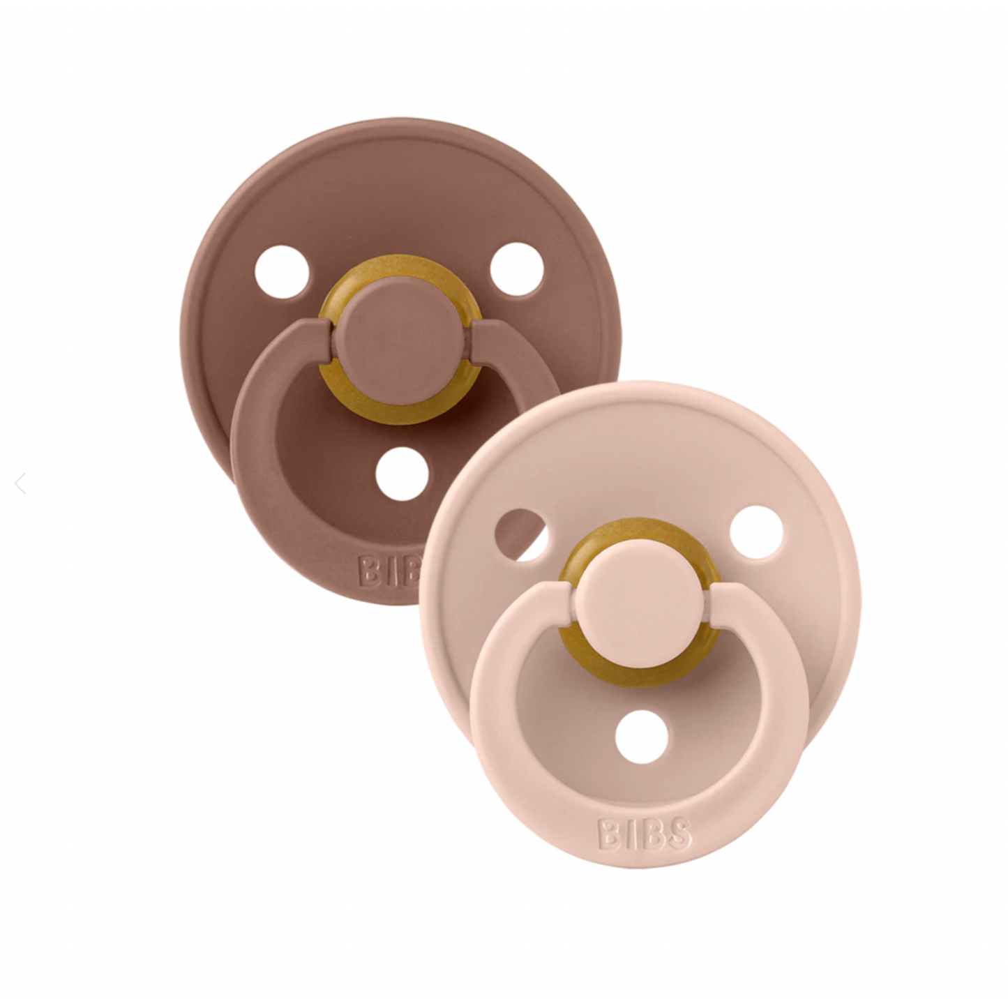 BIBS Natural Rubber Pacifier 2 Pack - Woodchuck/Blush