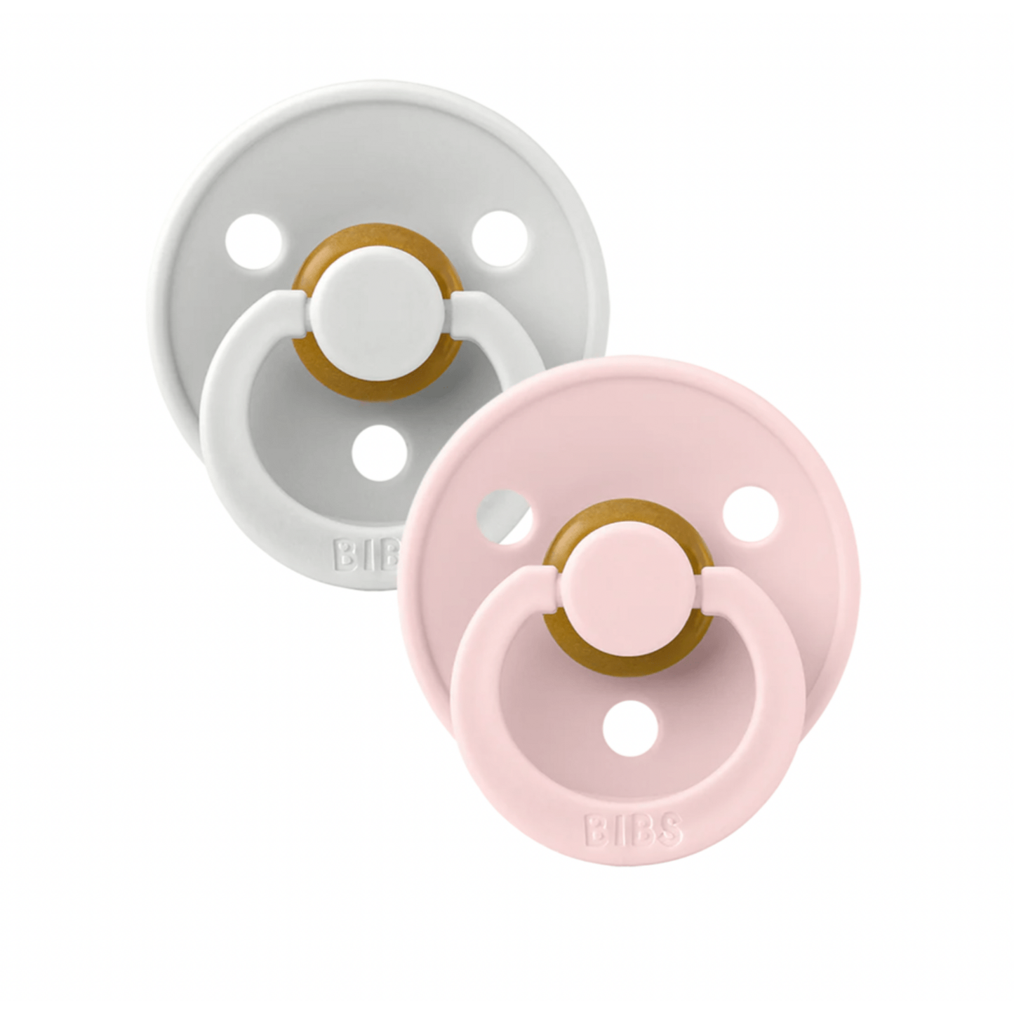 BIBS Natural Rubber Pacifier 2 Pack - Haze/Blossom
