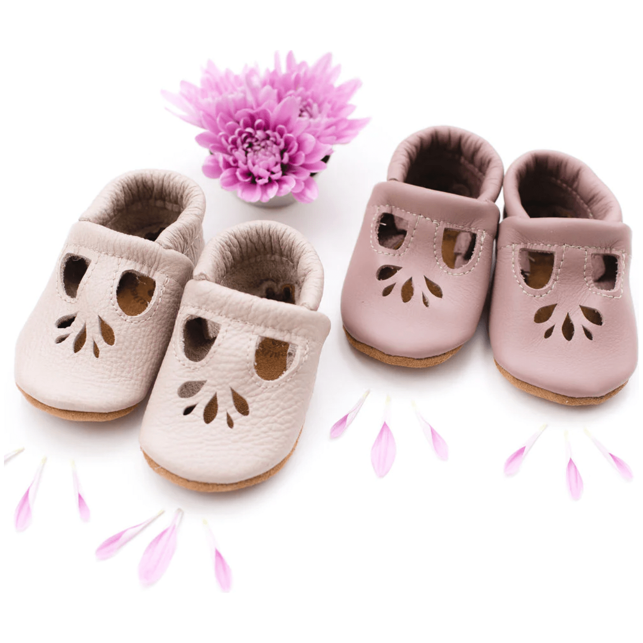 Starry Knight Lotus T-Strap Shoe- Dusty Rose