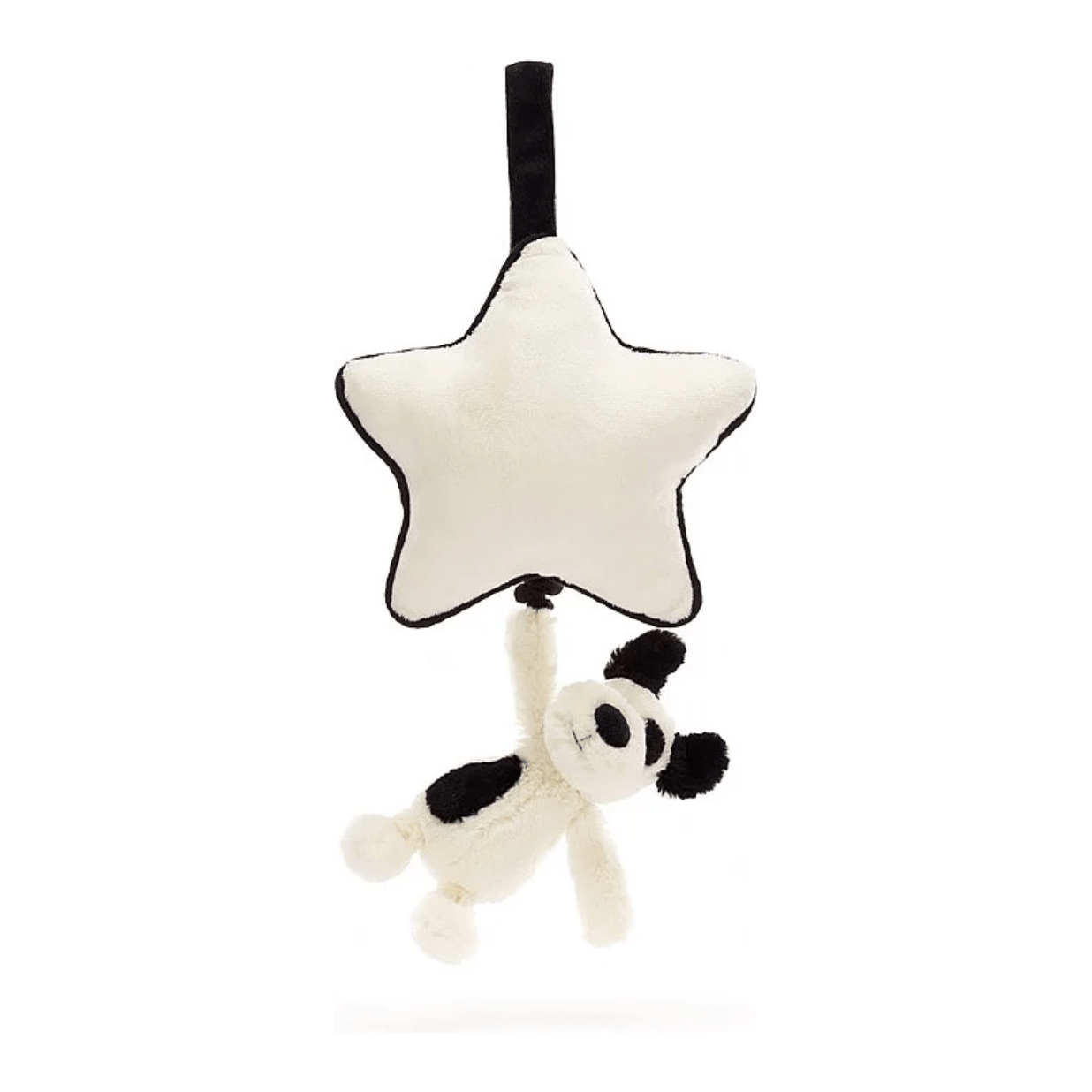 Jellycat Bashful Black and Cream Puppy Musical Pull