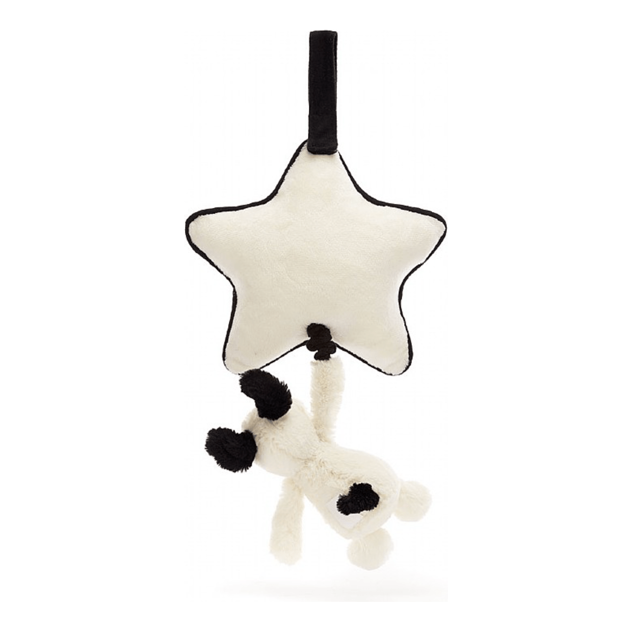 Jellycat Bashful Black and Cream Puppy Musical Pull