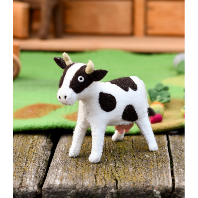 Tara Treasures Felt Cow Farm Animal Toy