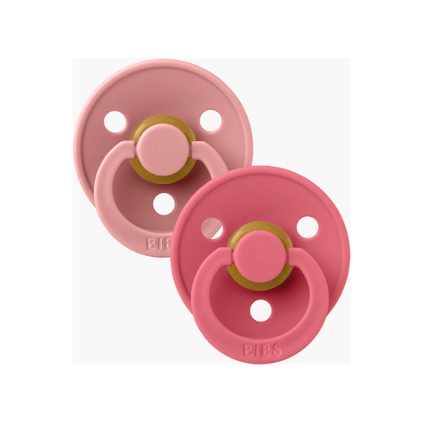 BIBS USA Colour Pacifier 2 Pack- Dusty Pink/ Coral