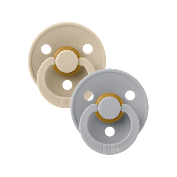 BIBS USA Colour Pacifier 2 Pack- Vanilla/Cloud
