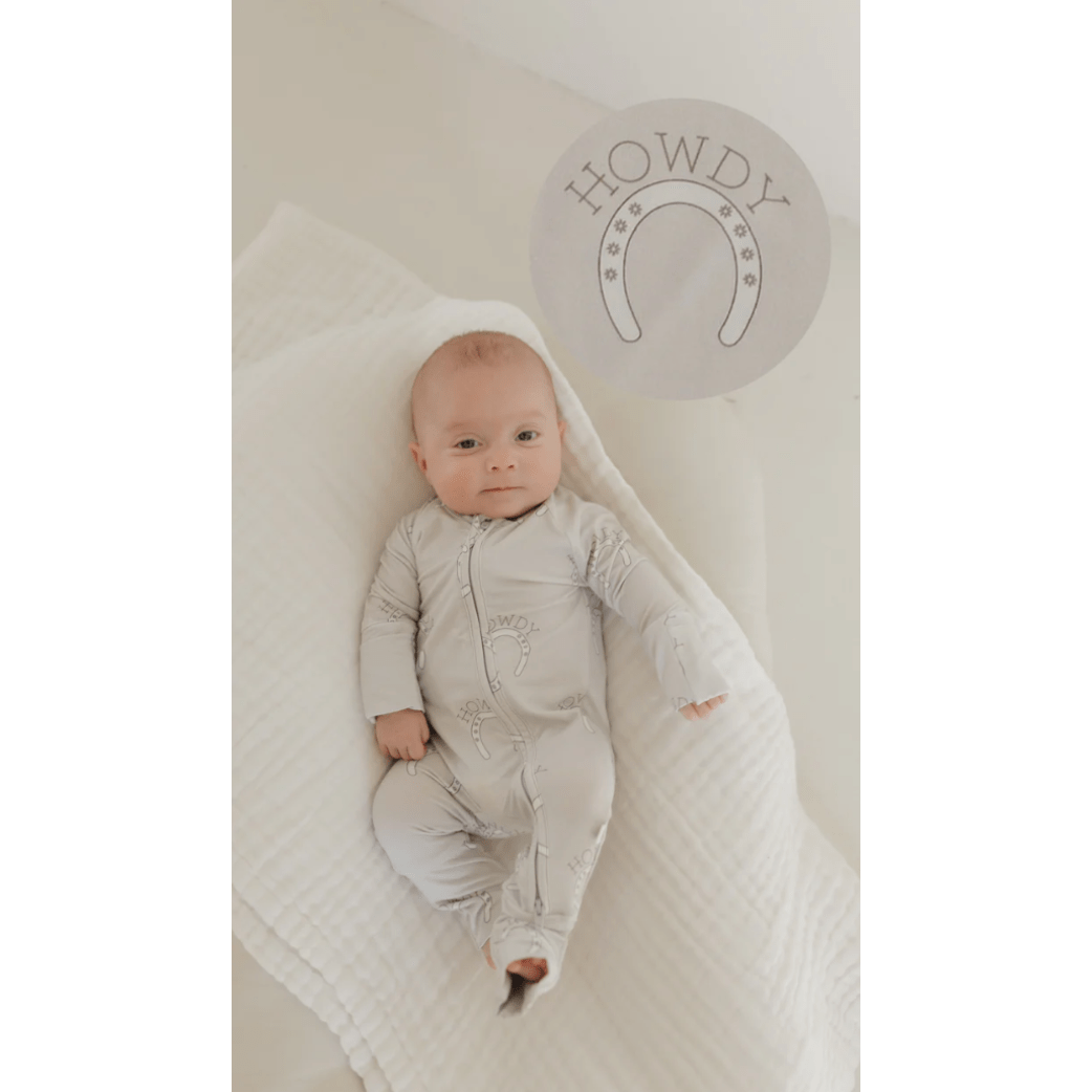 Forever French Baby Bamboo Zip Pajamas- Howdy