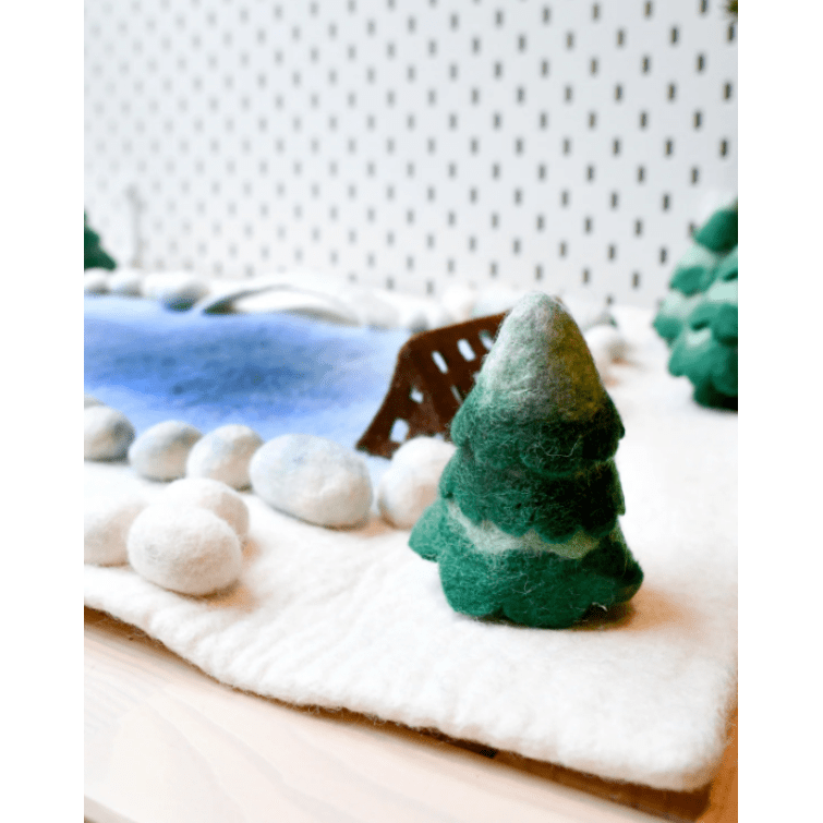 Tara Treasures Felt Large Snow Ice Rink Play Mat Playscape