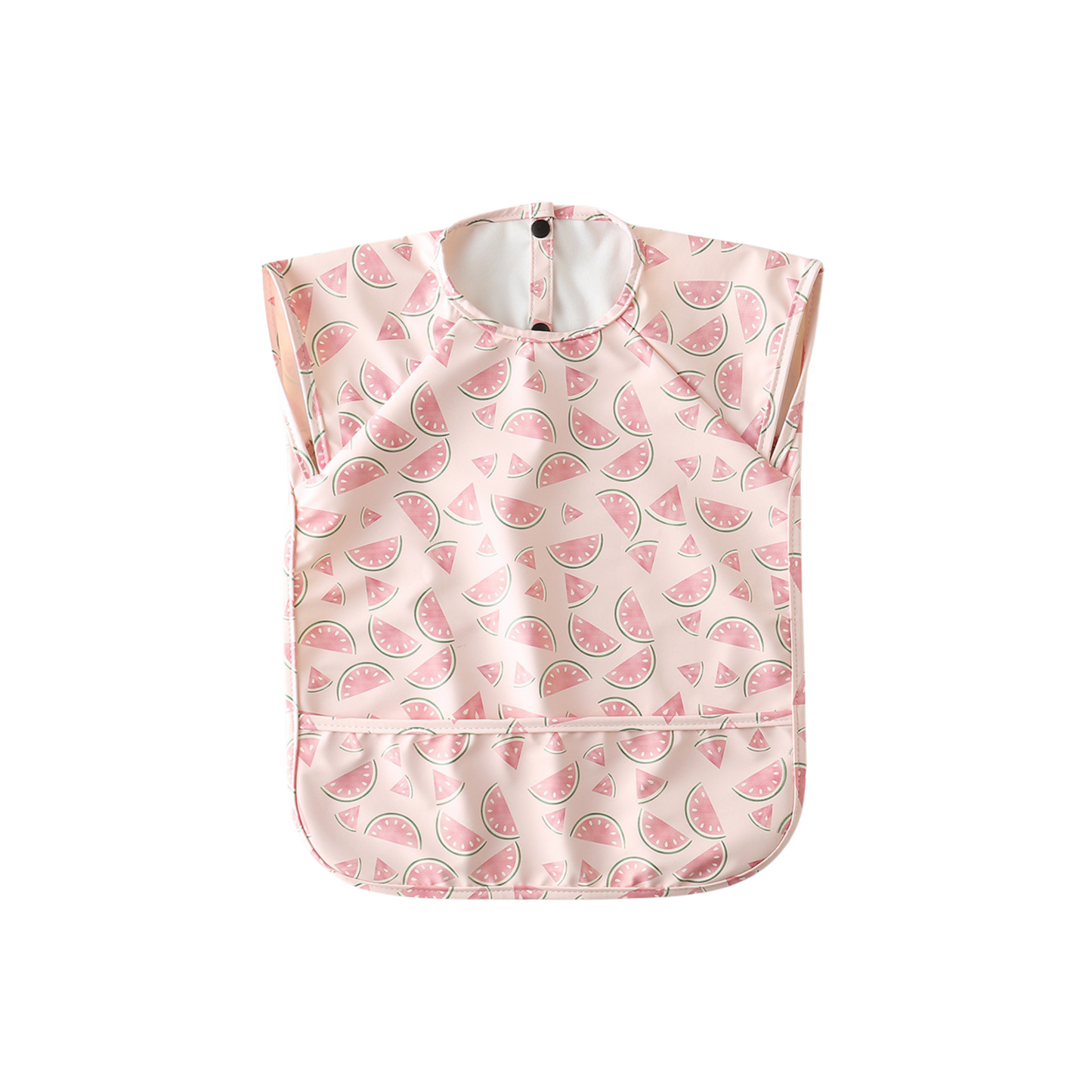 Waterproof Short Sleeve Baby Smock Bib in One in a Melon