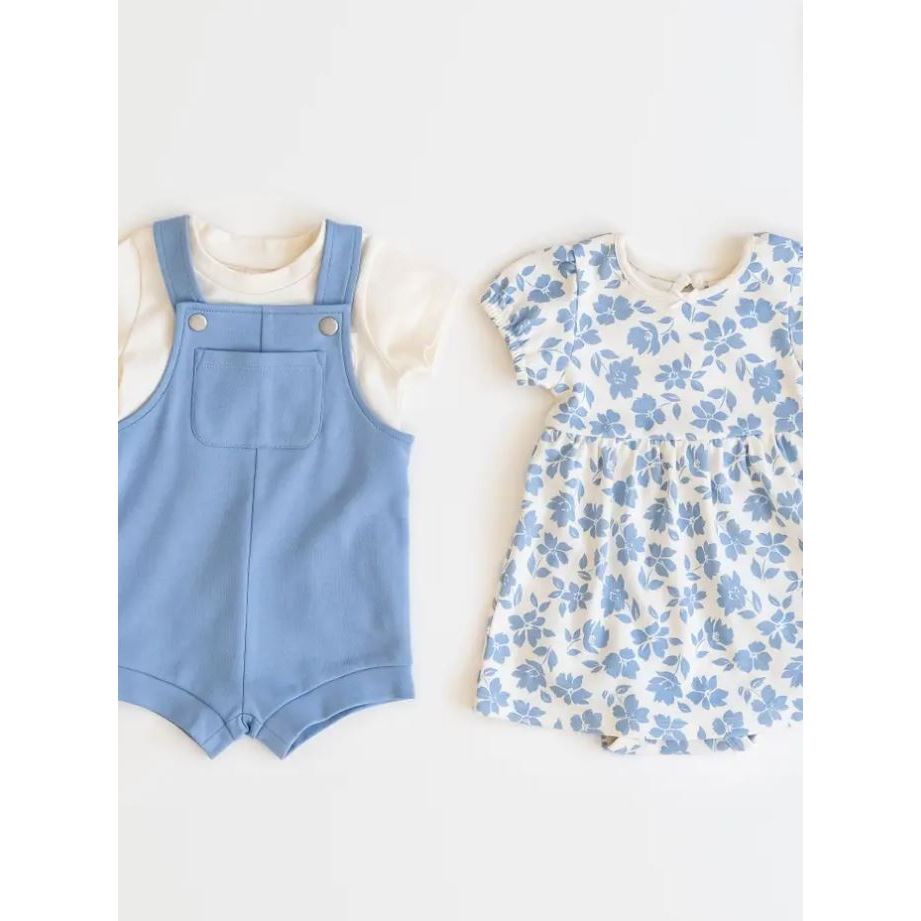 Colored Organics Rhoda Puff Sleeve Bodysuit Dress Gia Floral / Rain