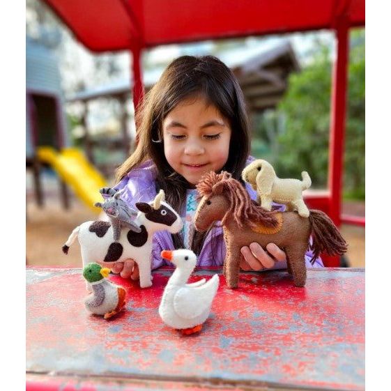 Tara Treasures Felt Horse Farm Animal Toy