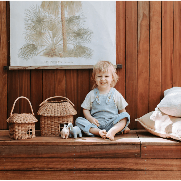 Olli Ella Rattan Hutch Basket- Large