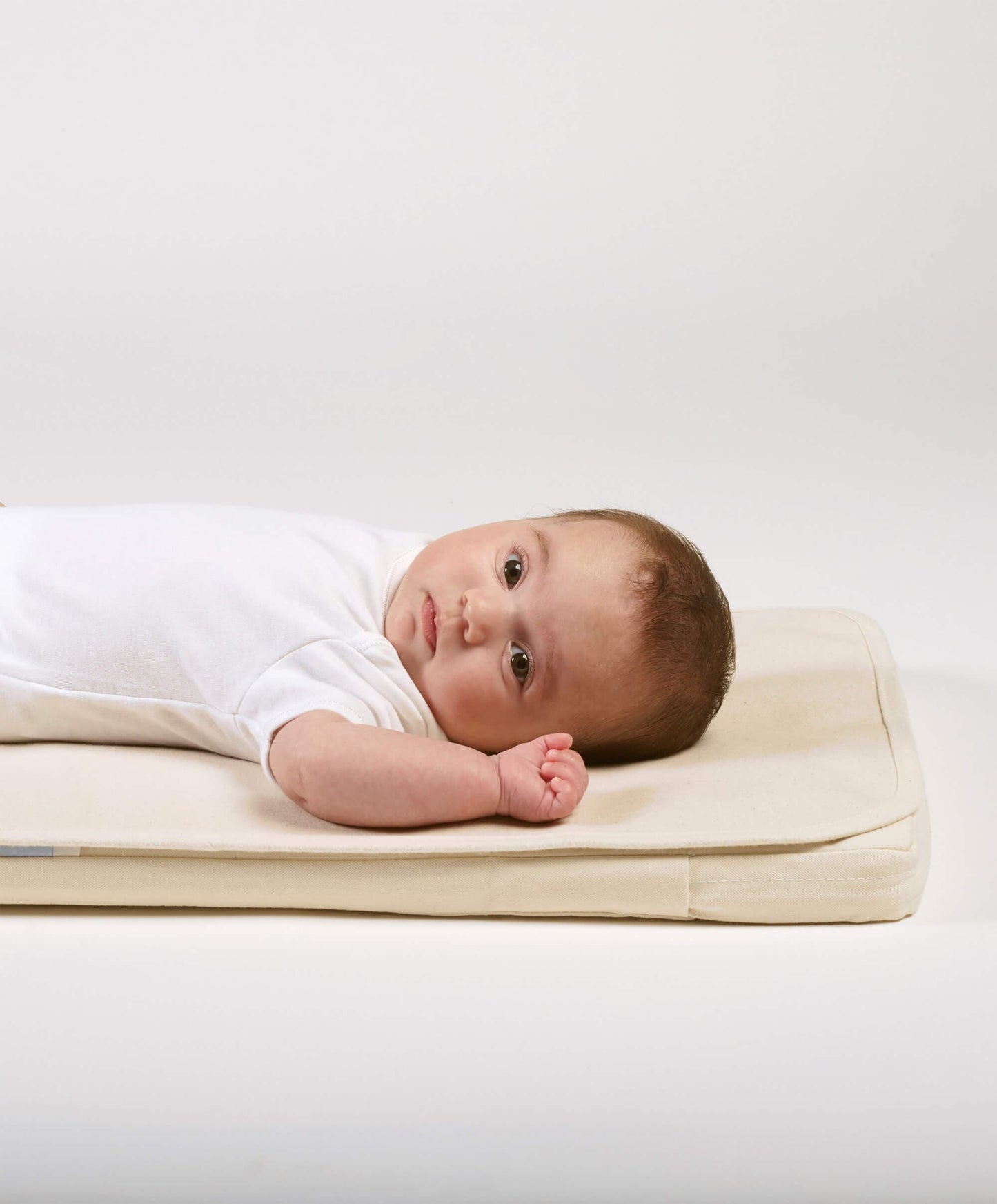 The Little Green Sheep Organic Moses Basket / Pram Mattress Protector in Natural White