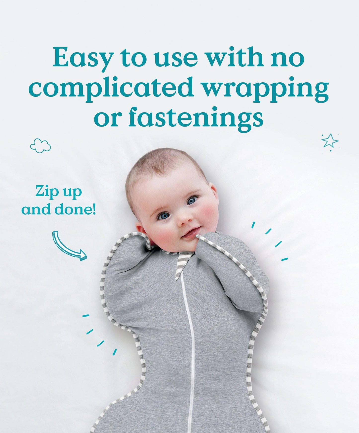 Love to Dream Swaddle Up™ Newborn/0-1 Months (1.0 Tog) - Cloud Bunny