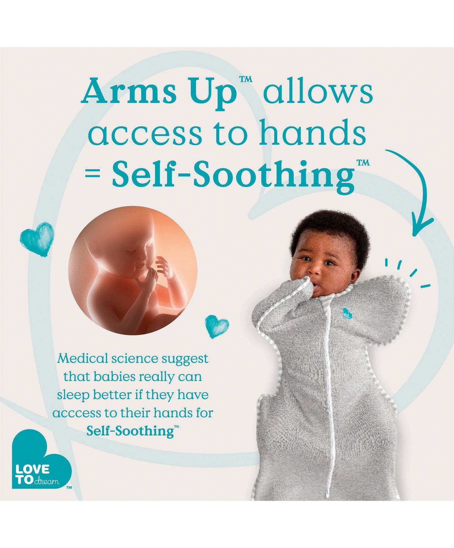 Love to Dream Swaddle Up™ Small/8 - 13lbs (1.0 Tog) - Sand Dollar