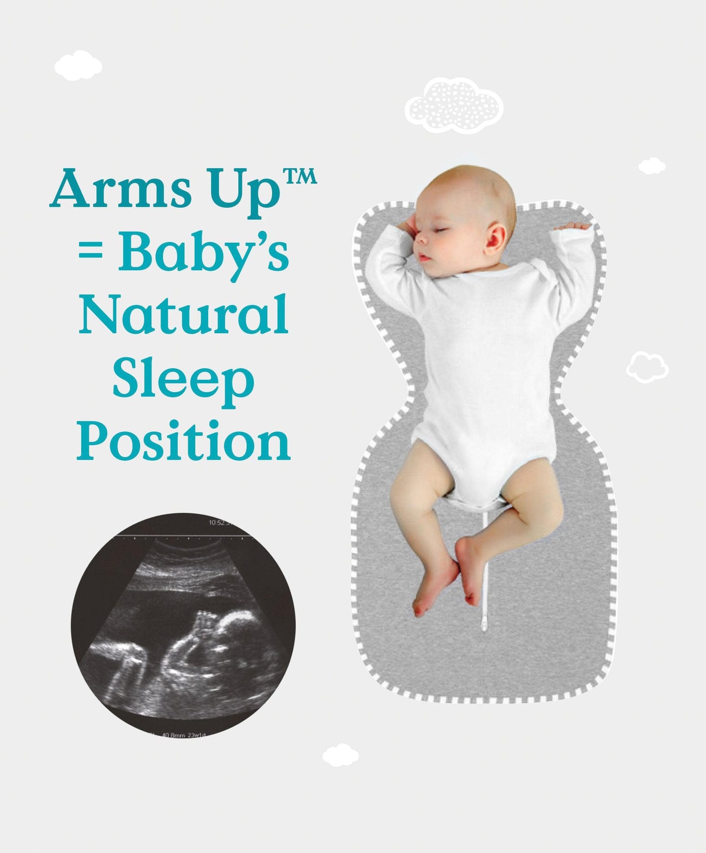 Love To Dream Swaddle Up™ Medium/13 - 19lbs (1.0 Tog) - Grey