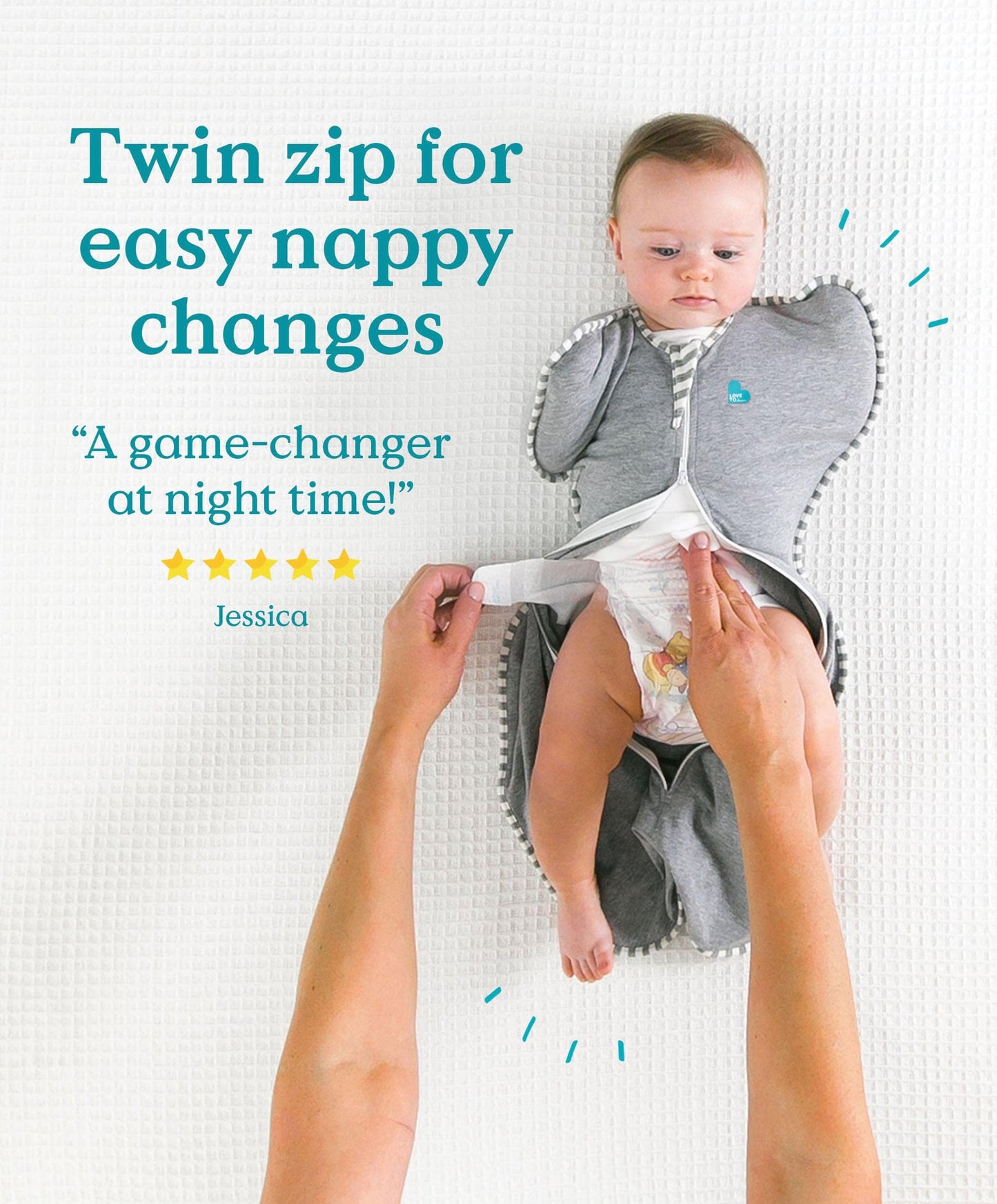 Love To Dream Swaddle Up™ Medium/13 - 19lbs (1.0 Tog) - Grey