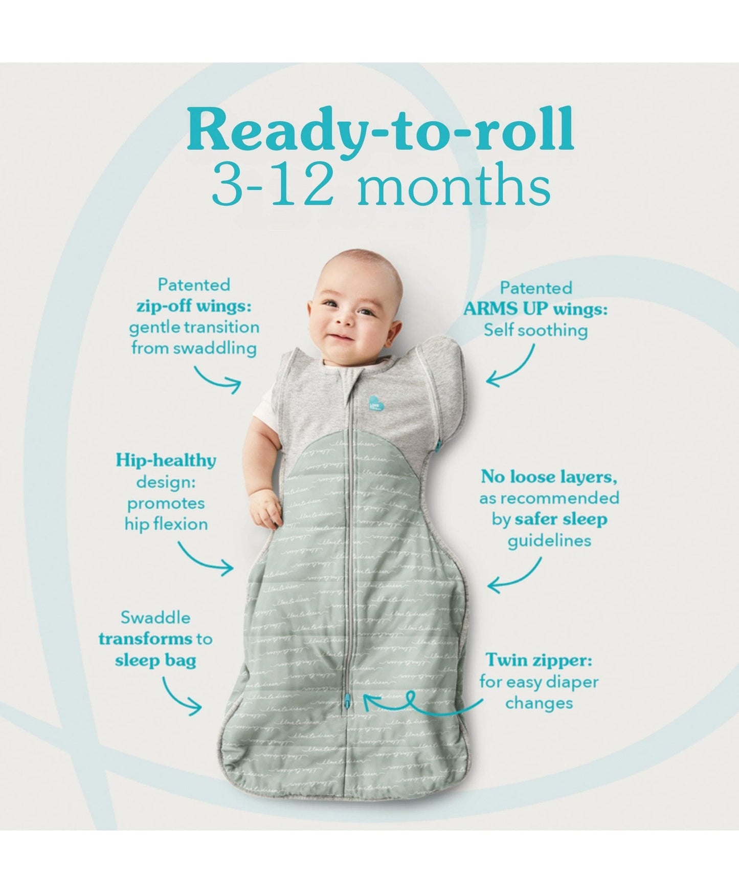 Love To Dream Swaddle Up™ Transition Bag Medium/13-19lbs (1.0 Tog) - Grey