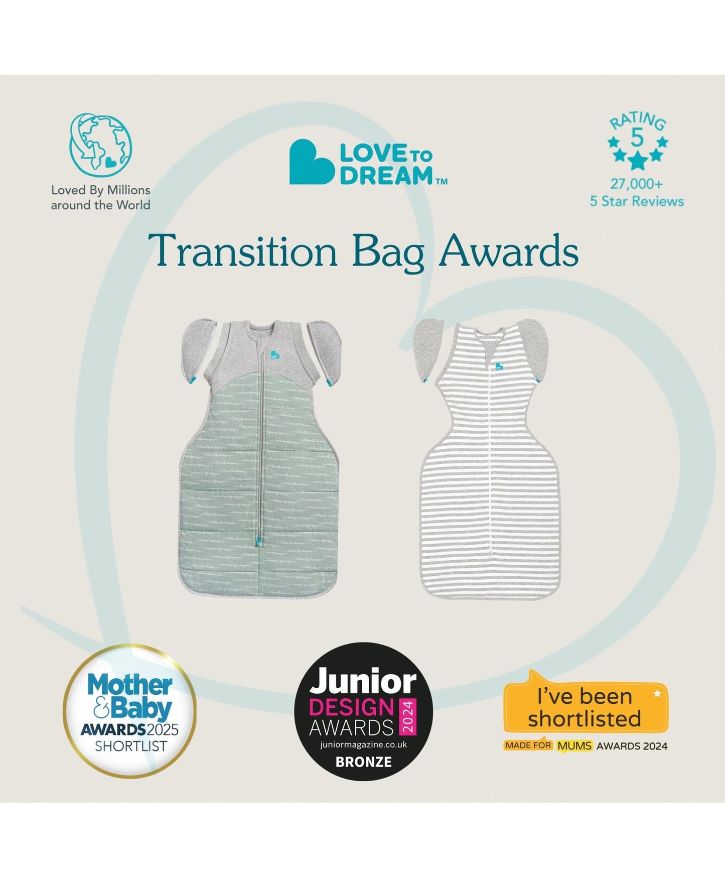 Love To Dream Swaddle Up™ Transition Bag Medium/13-19lbs (1.0 Tog) - Grey