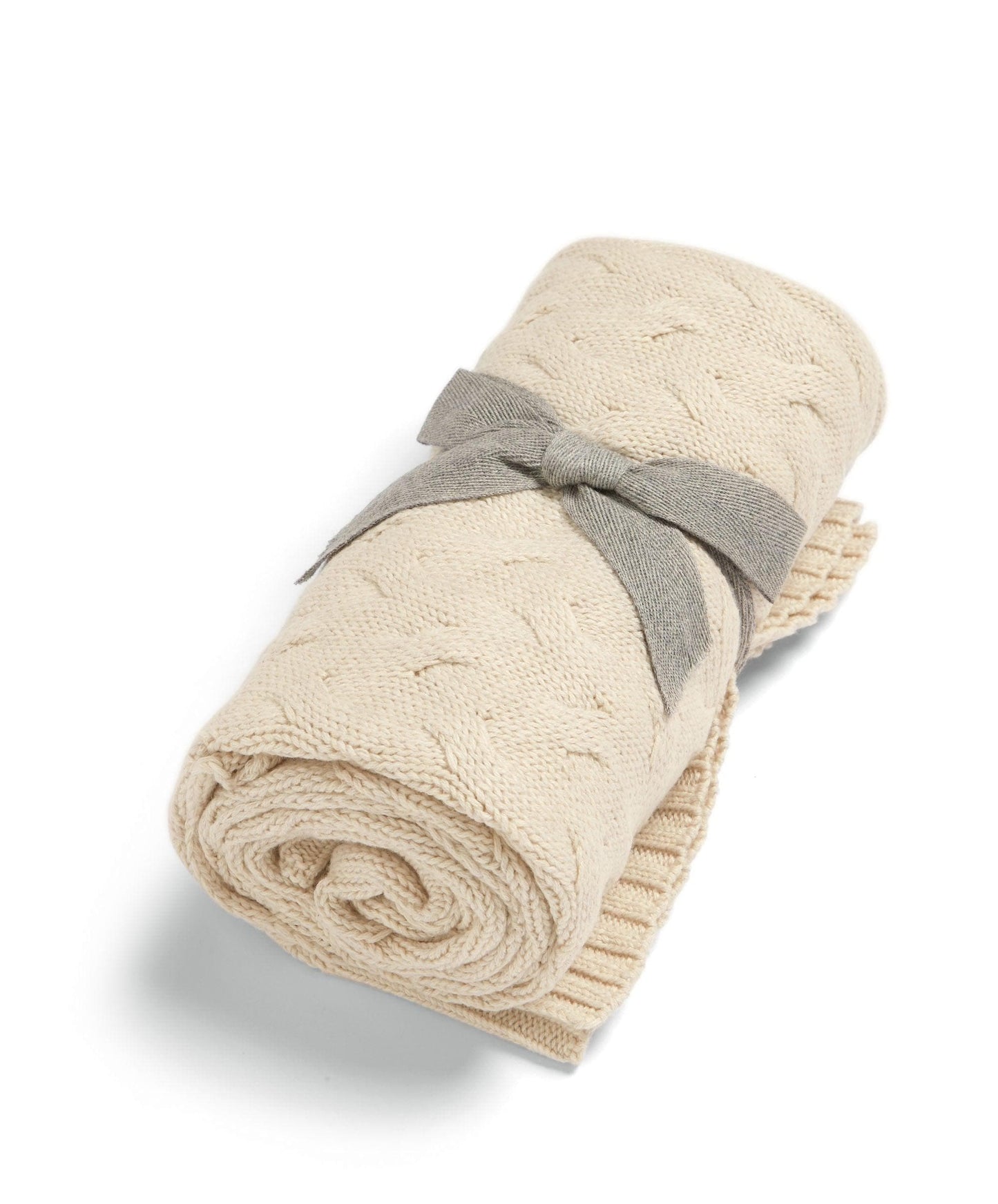 Cable Knit Blanket - Welcome to the World Duckling - Cream