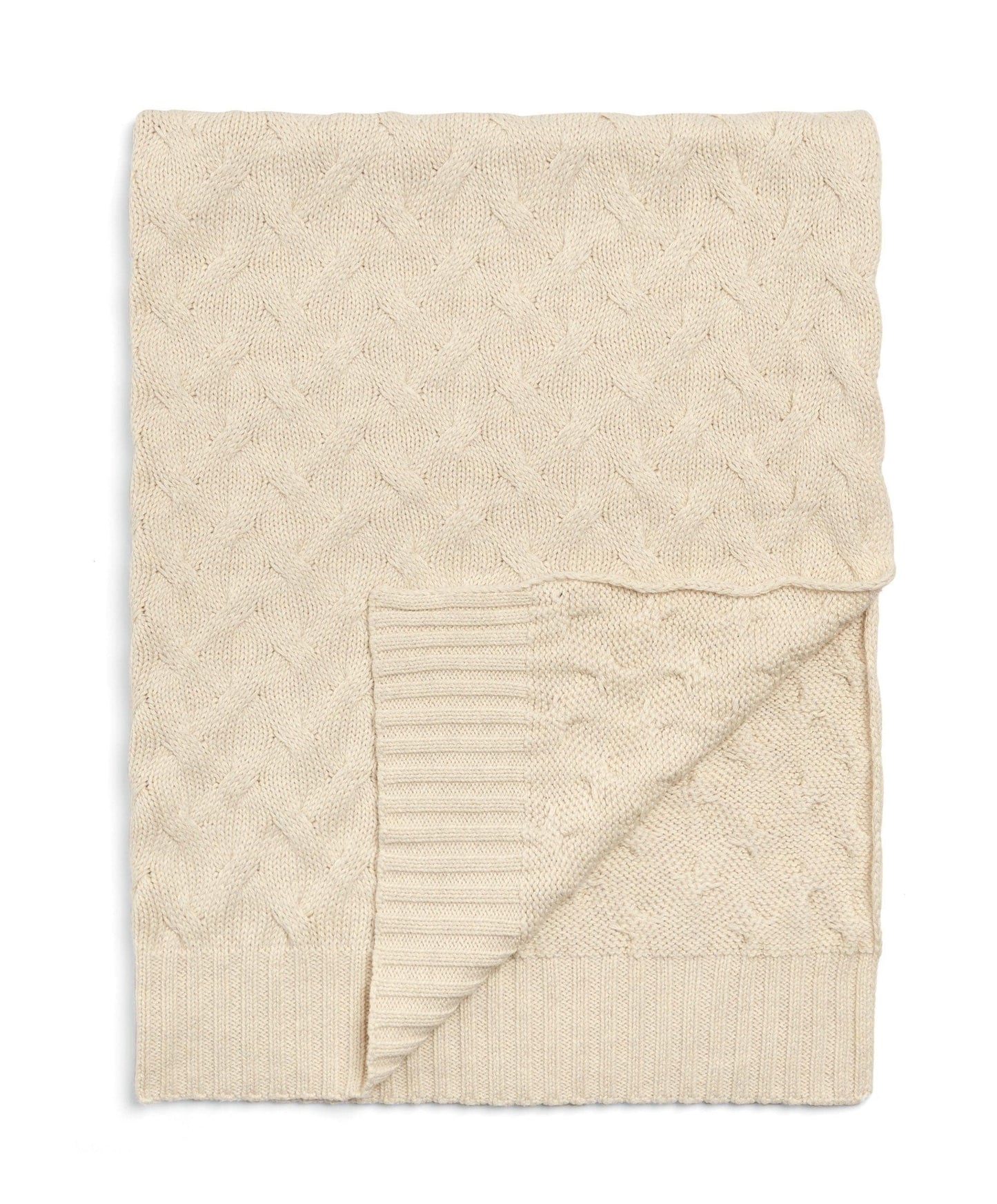 Cable Knit Blanket - Welcome to the World Duckling - Cream
