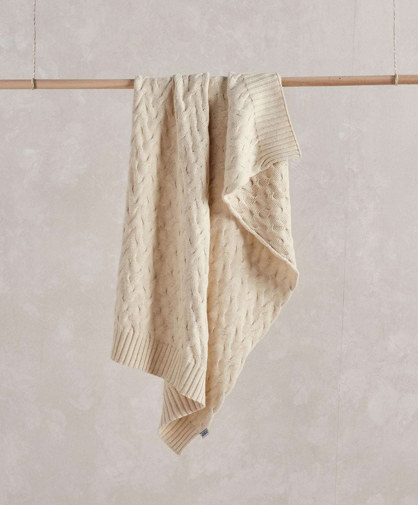 Cable Knit Blanket - Welcome to the World Duckling - Cream