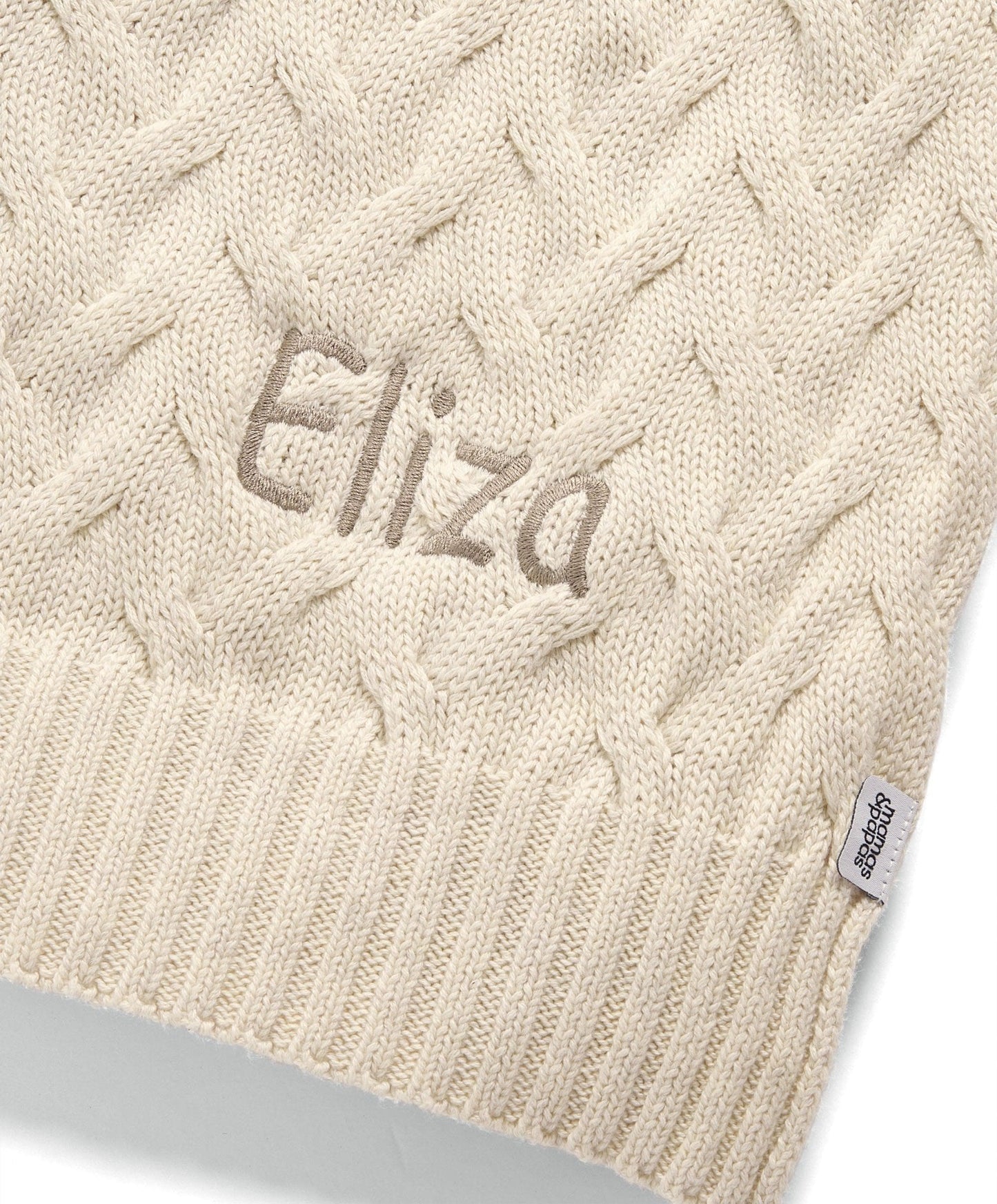 Cable Knit Blanket - Welcome to the World Duckling - Cream