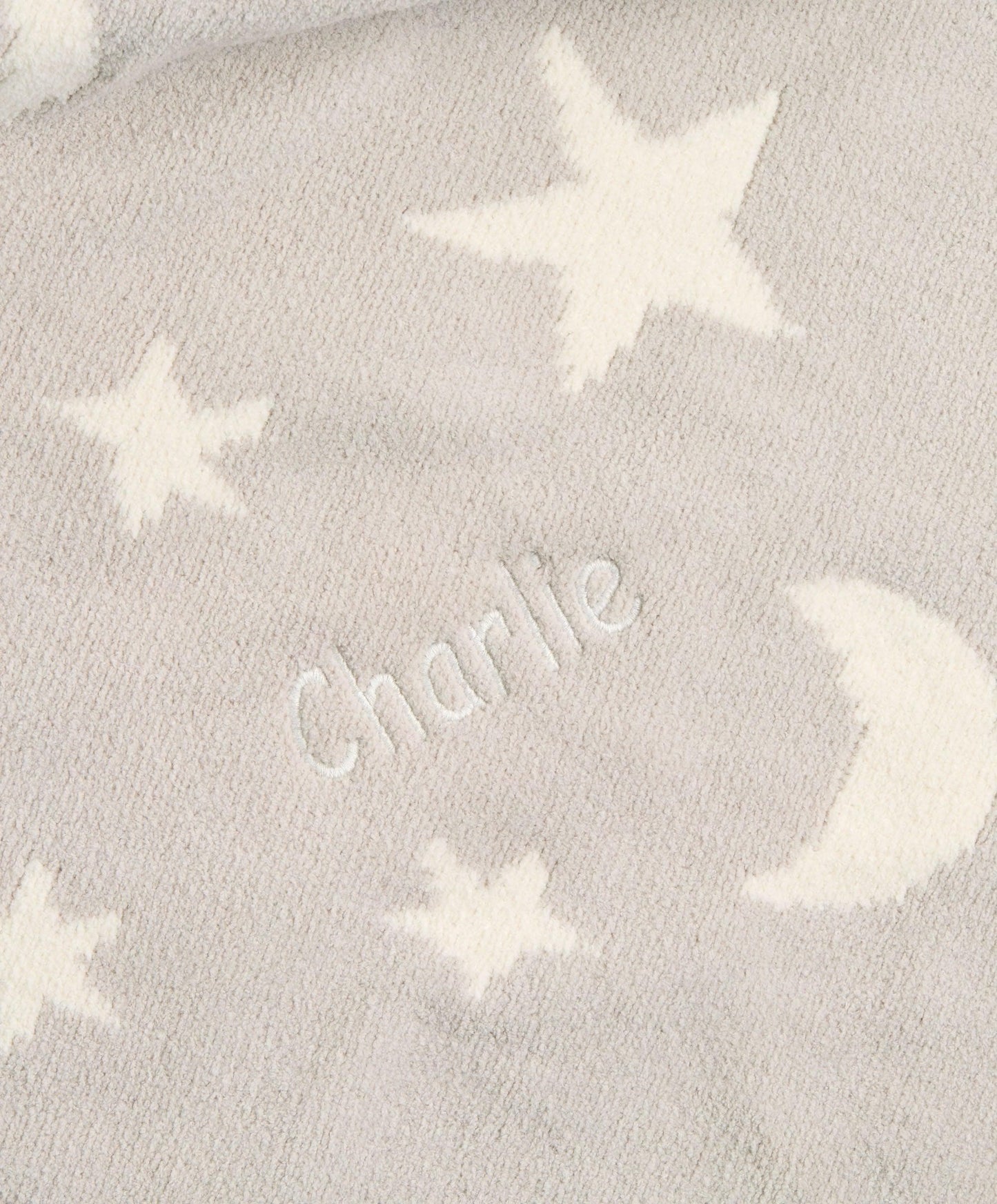 Chenille Blanket - Neutral Moon/Star