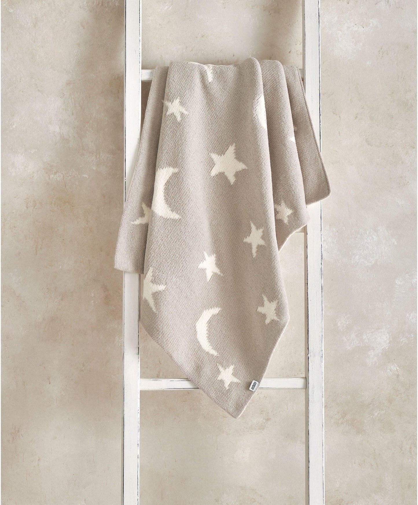 Chenille Blanket - Neutral Moon/Star