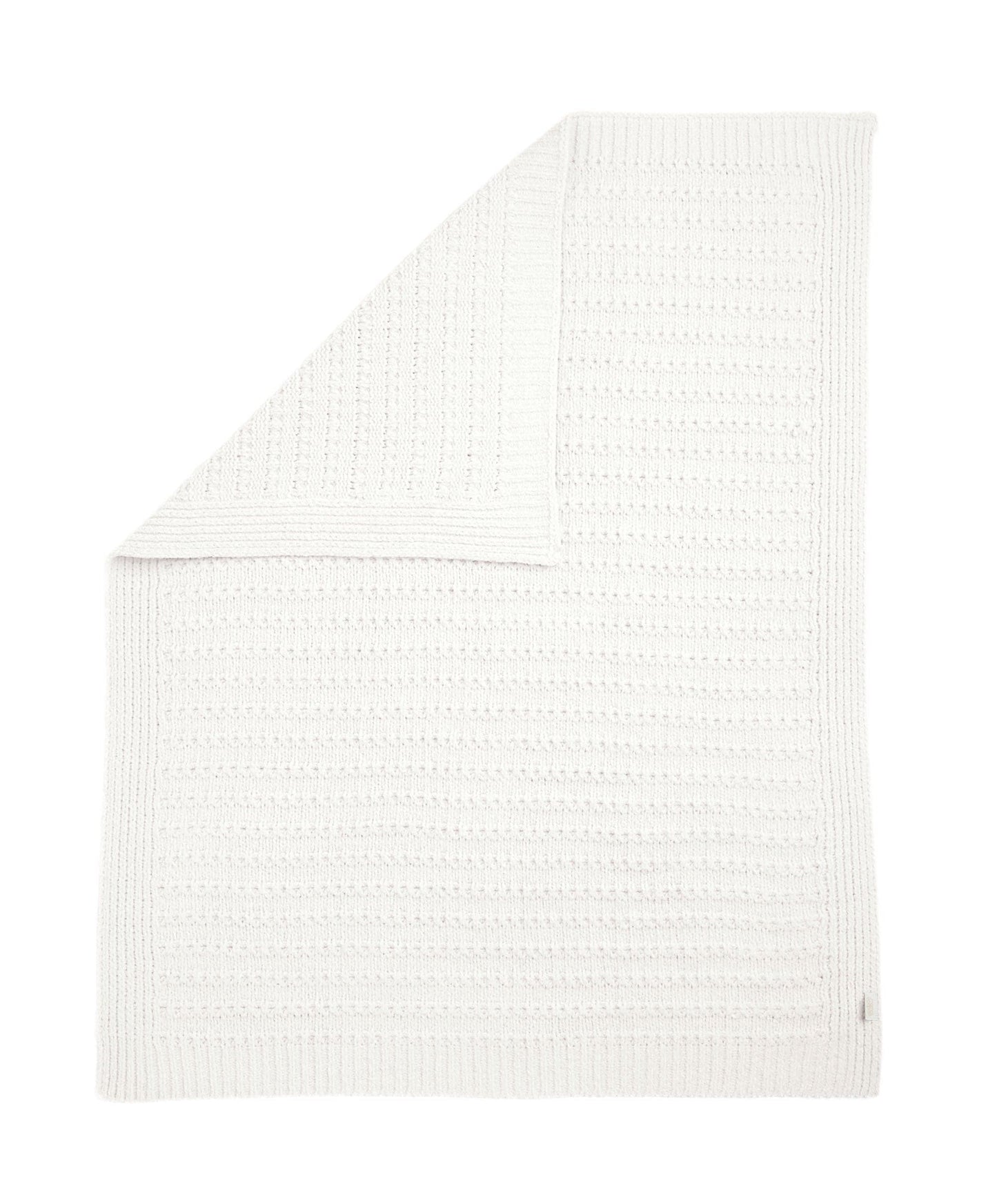 Chenille Blanket - White Stripe