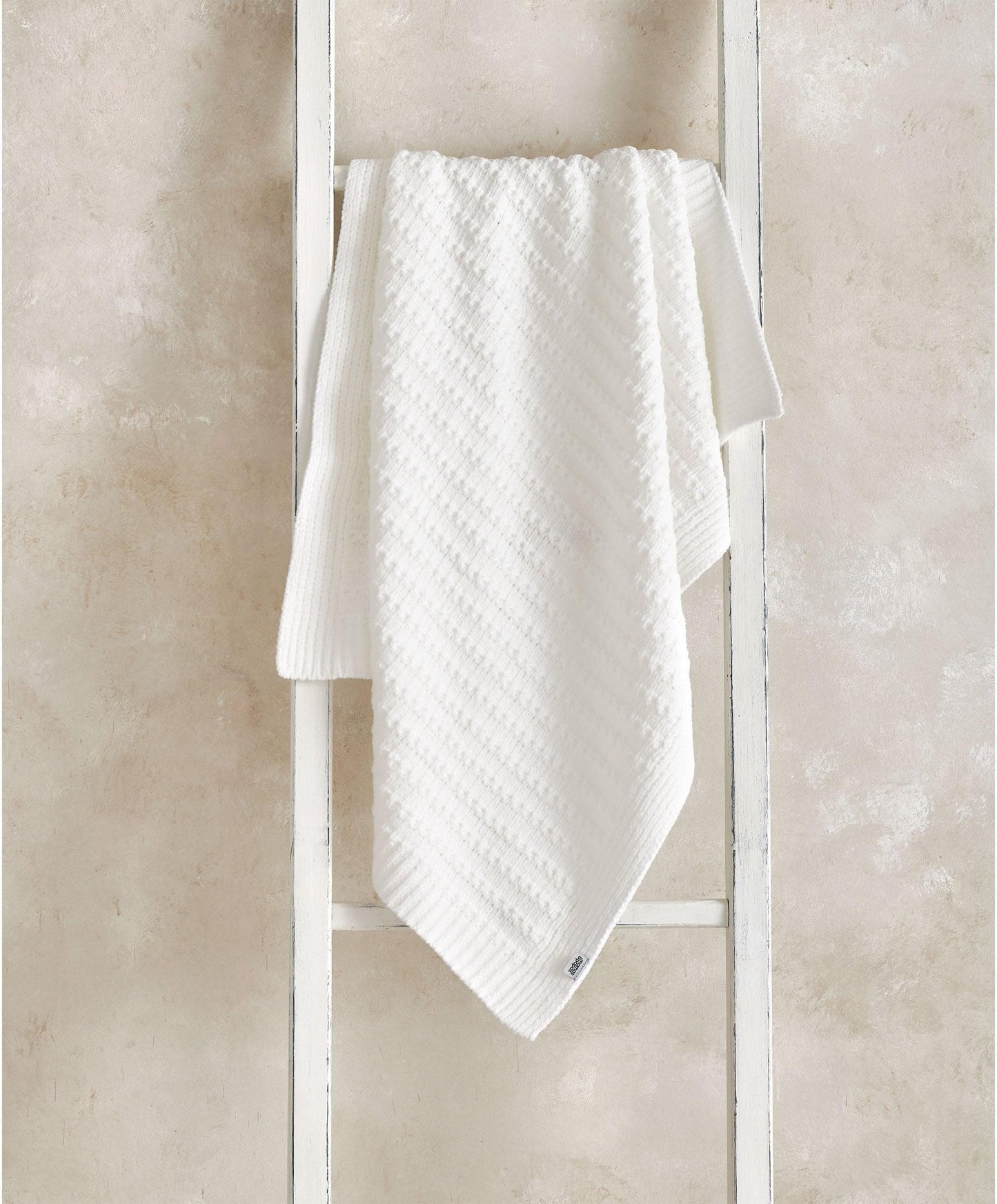 Chenille Blanket - White Stripe