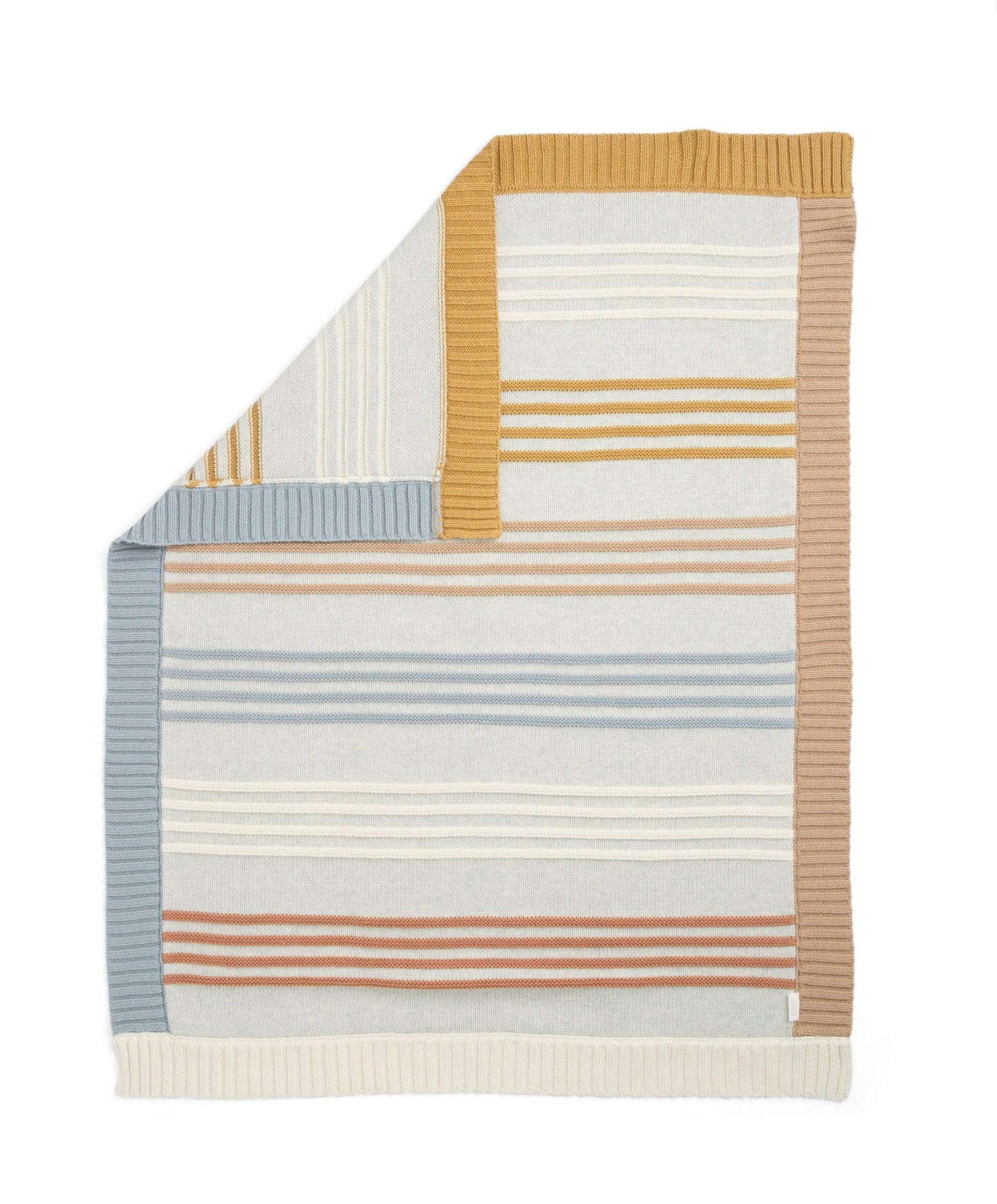 Knitted Blanket - Multi Colour Striped