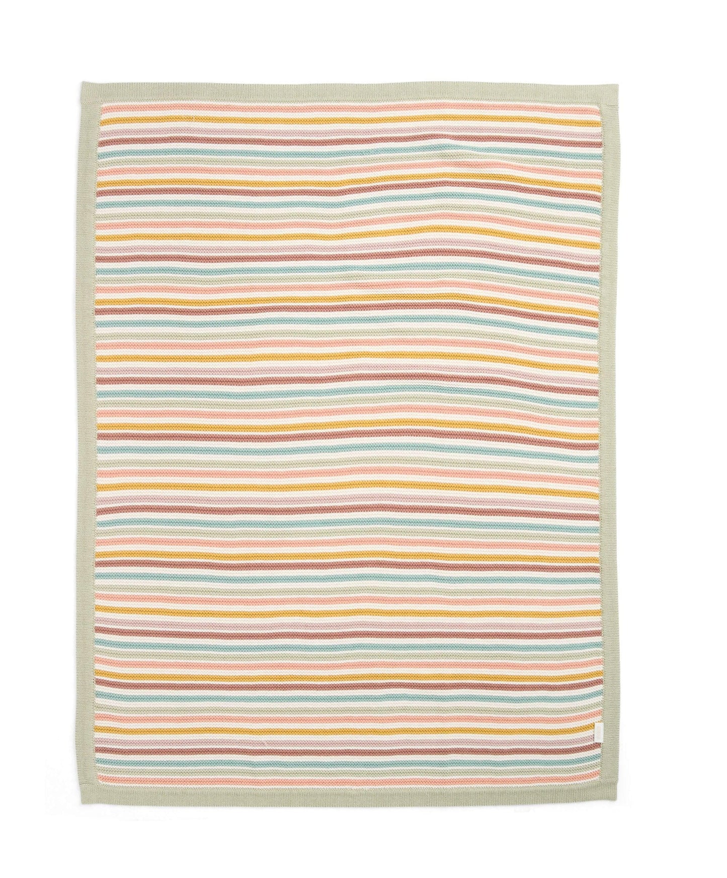 Knitted Blanket -  Multi Colour Stripe