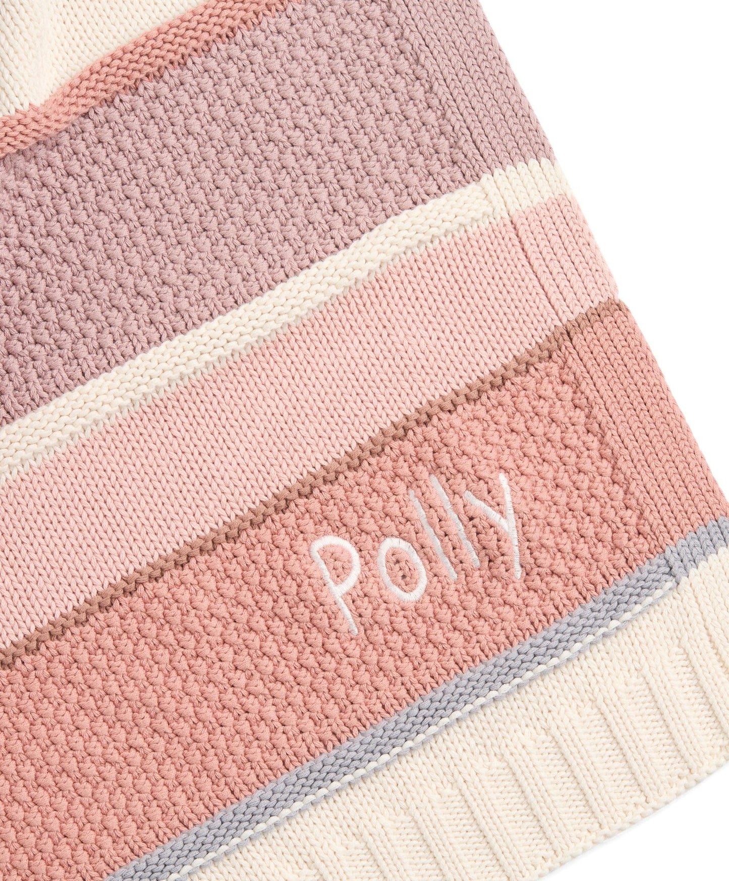 Knitted Blanket - Pink Block