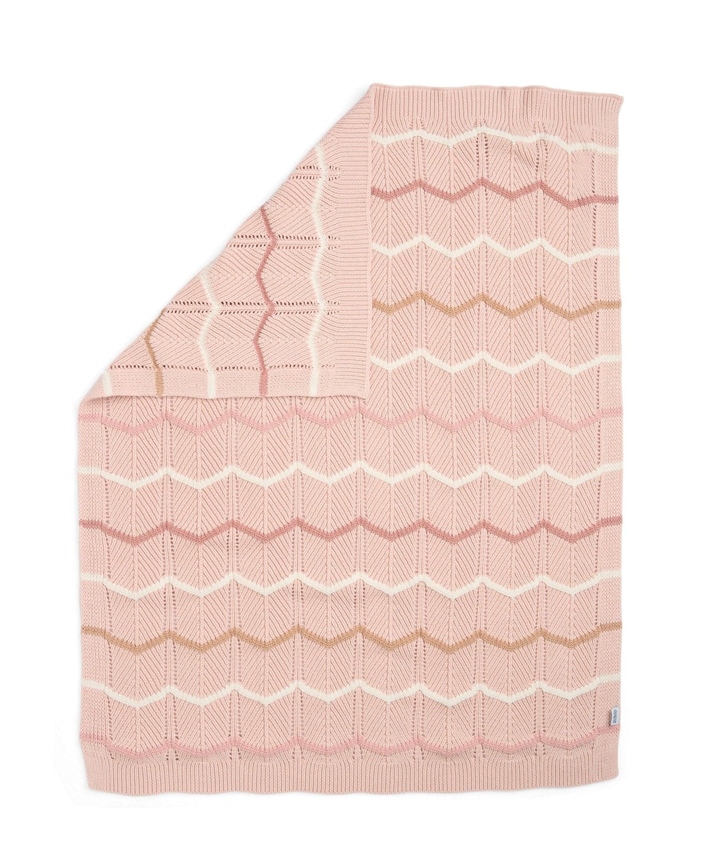 Knitted Blanket - Pink Wave
