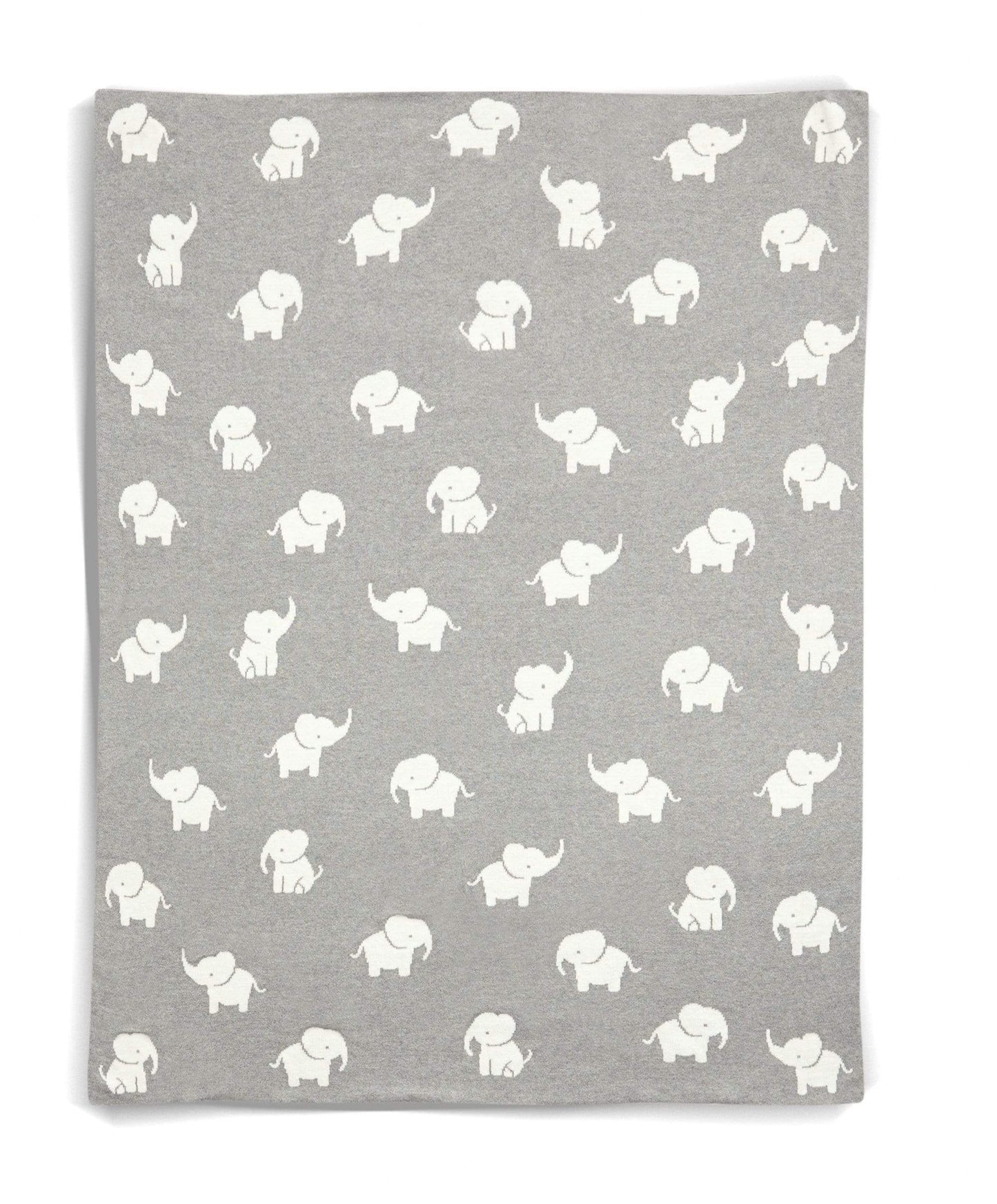 Knitted Blanket - Welcome to the World Elephant - Grey