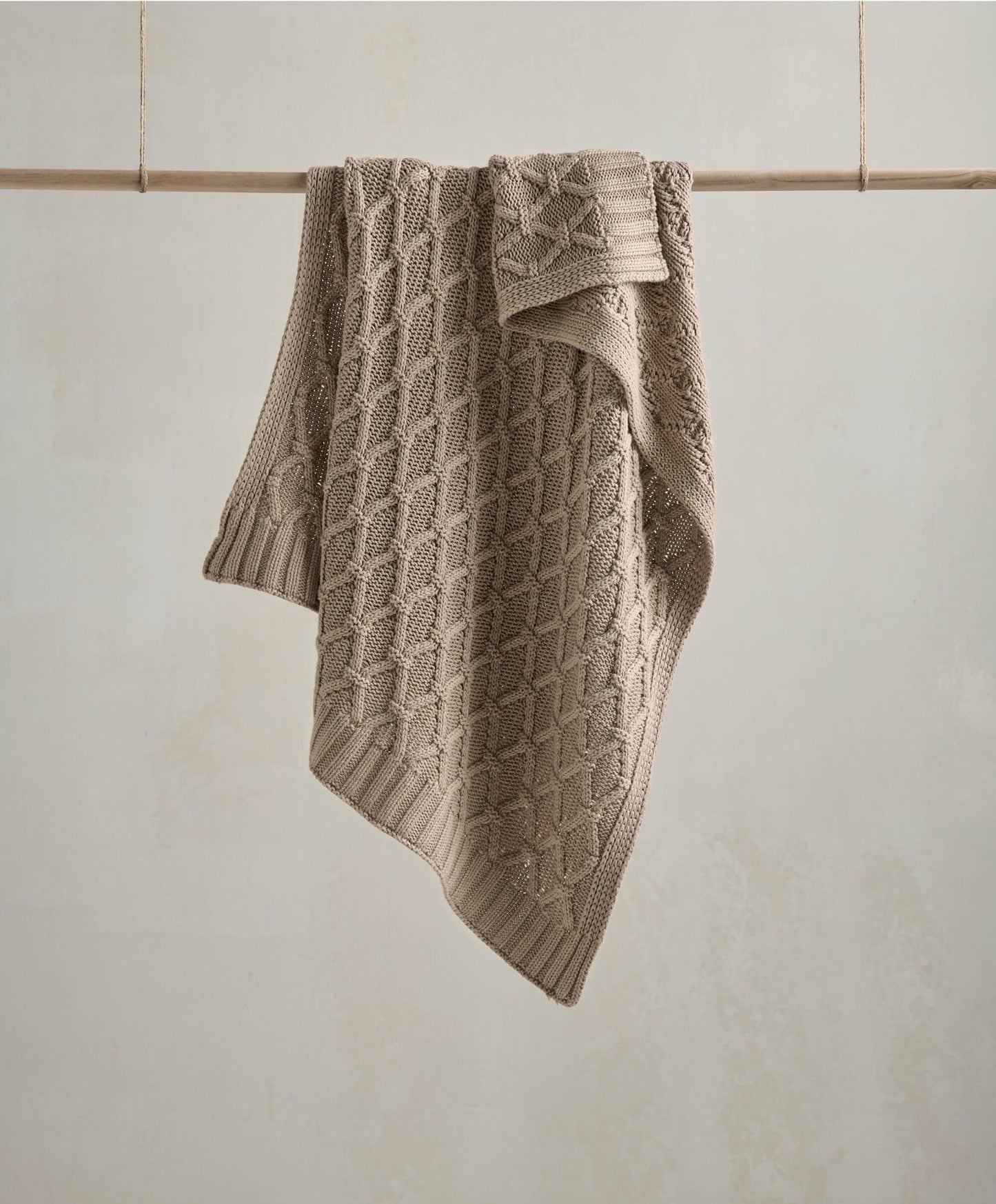 Cable Knit Blanket - Welcome to the World Seedling - Mocha