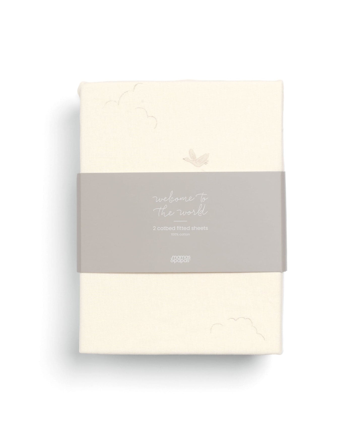 Cotbed Fitted Sheets (2 pack) Welcome to the World Duckling - Cream