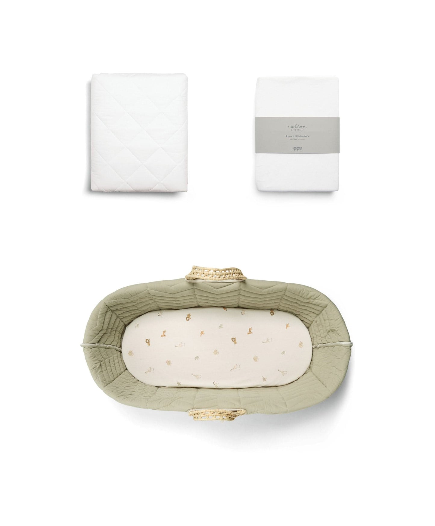 Moses Basket & Fitted Sheet Bundle (3 piece) - Born To Be Wild