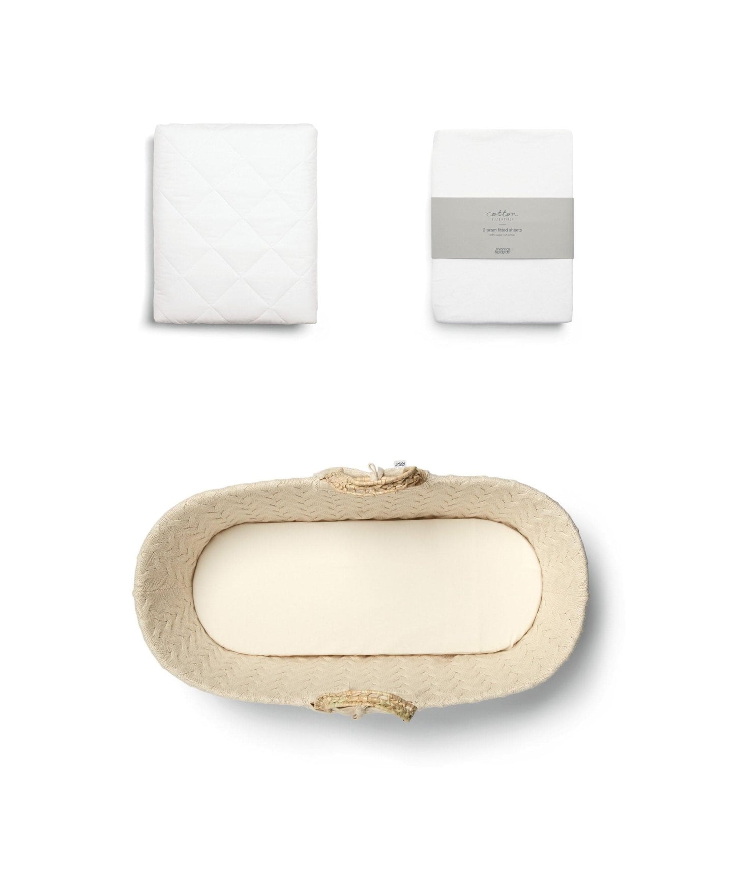 Moses Basket & Fitted Sheet Bundle (3 piece) - Welcome To The World Duckling