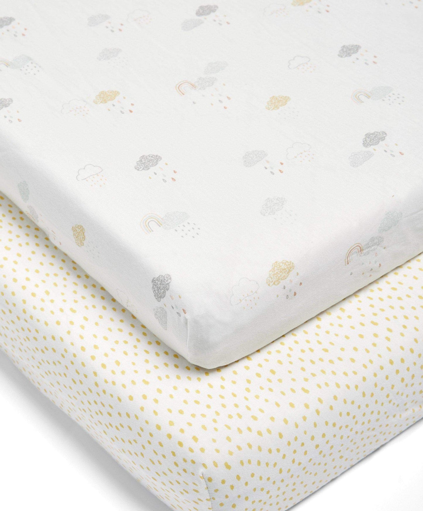 Dream Upon  A Cloud 2 Pack Fitted Sheets  - Cloud/Grey