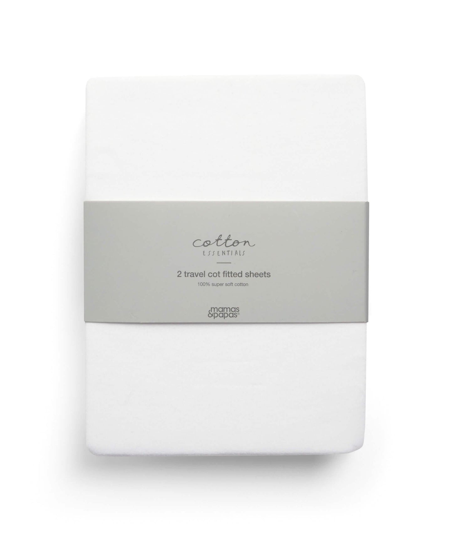 Travel Cot Fitted Sheets (2 Pack) - White
